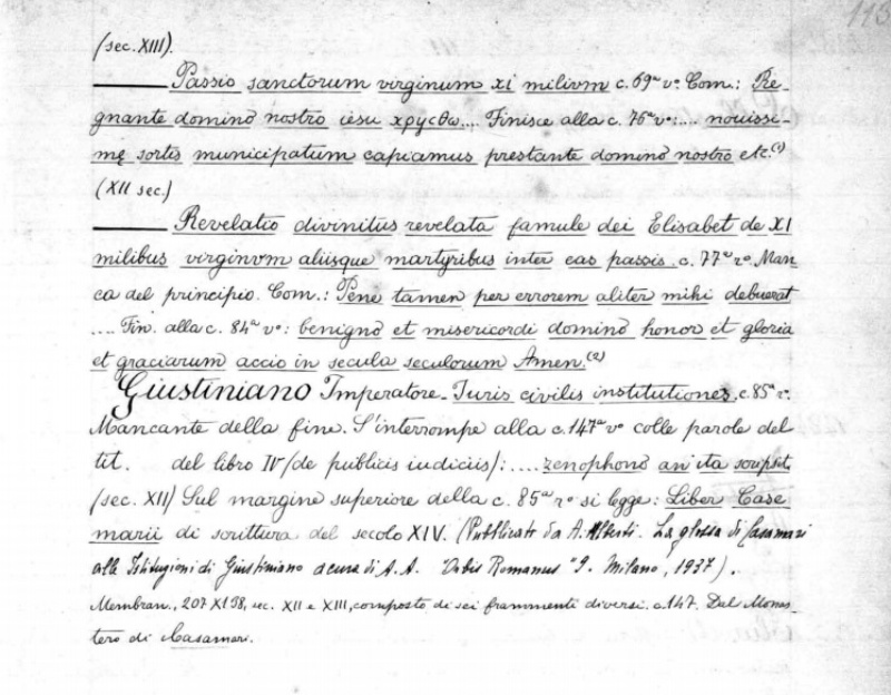 Catalogo dei manoscritti del Fondo sessoriano, p. 113, Roma, Biblioteca nazionale centrale